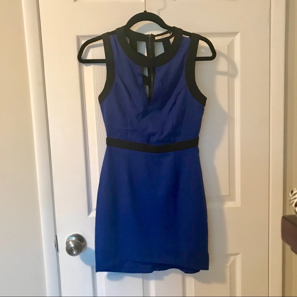 Royal Blue and Black Mini Dress - Picture 3 of 4
